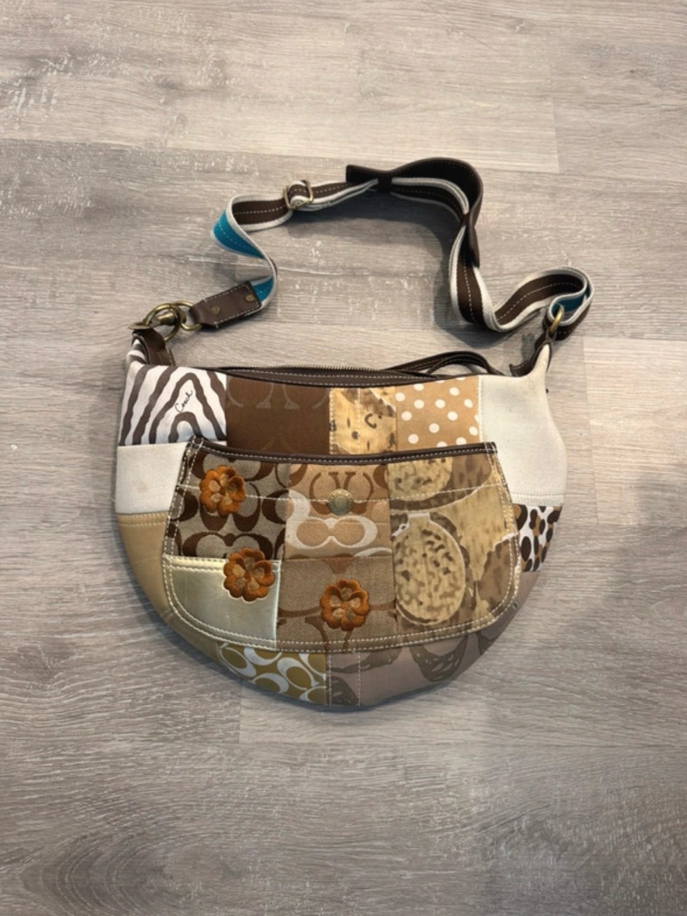 Vintage Coach Patchwork Neutral Crossbody Bag - Coach